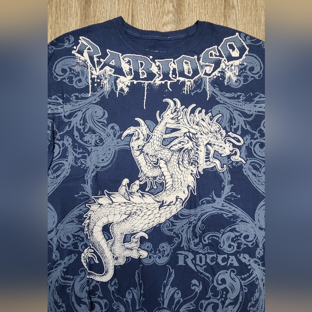 ๐ Rabioso Brand Dragon Skull "Bad Manners" Graphic Art Men's T-Shirt XL๐ - Picture 4 of 6